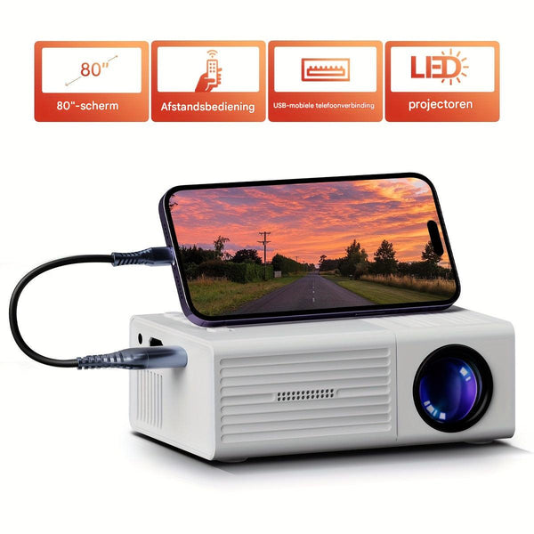 Mini projecteur led – portable HD 3000 lumens – HDMI USB – projection ...